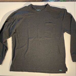 Woolrich US Mens L Green Label charcoal Long Sleeve cotton Shirt - made in Egypt